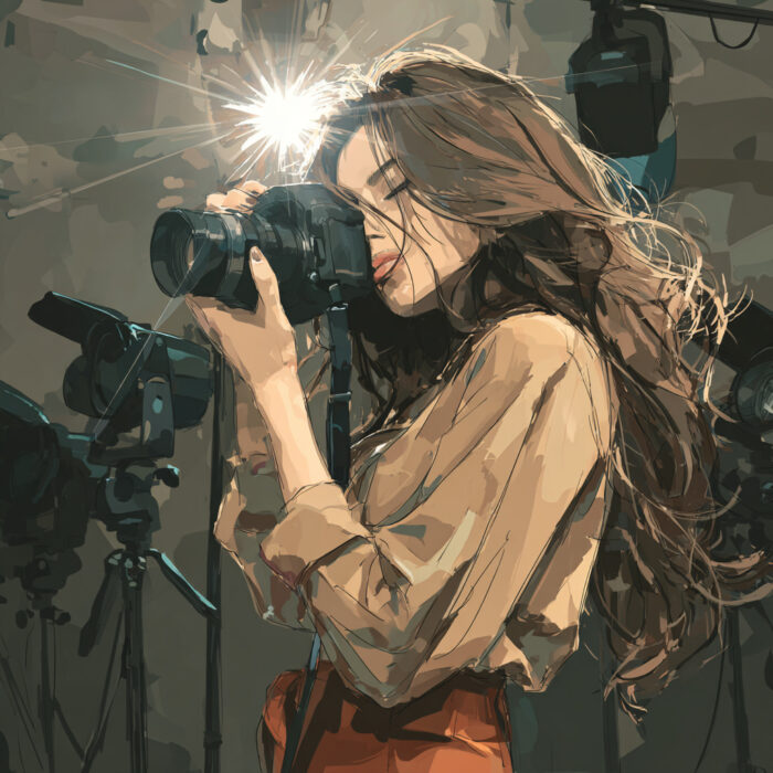 プロの写真家をイメージしたイラスト
